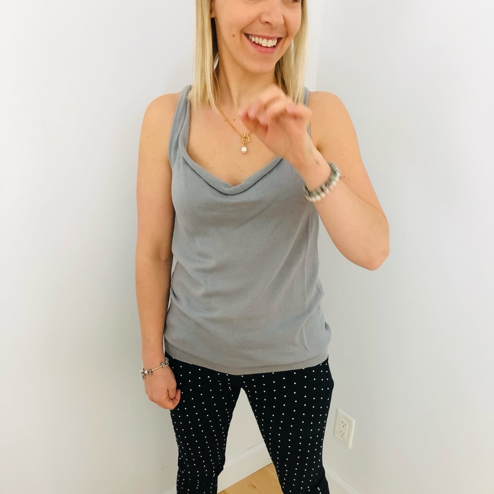 Lifetime grey knit cowl neck Cami